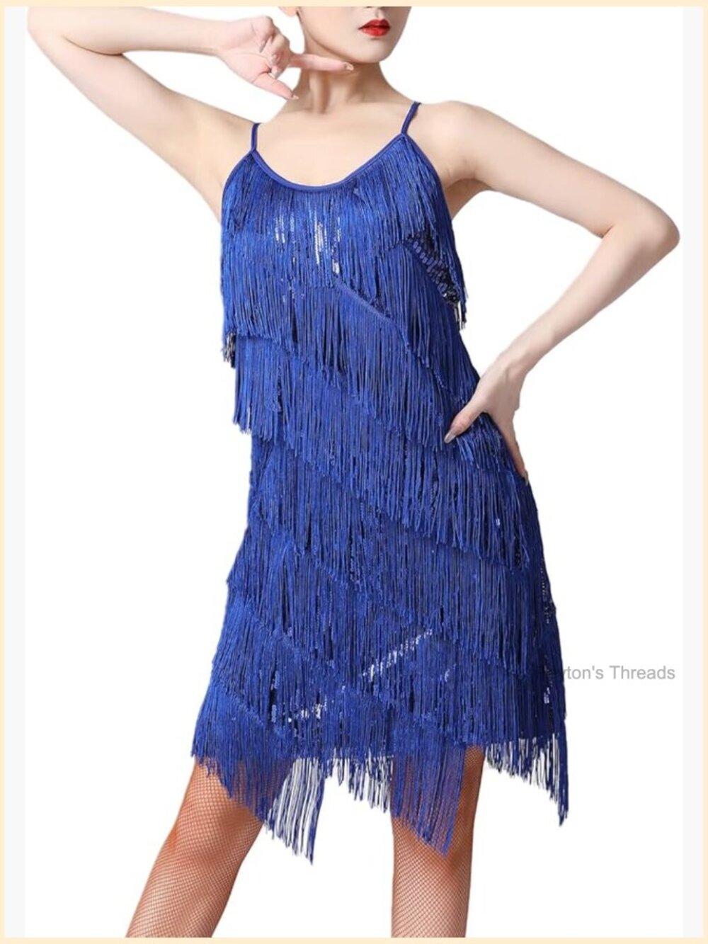 Sequin Tassel Fringe Flapper Dress 1920s Gatsby Cocktail Dance Dress Salsa